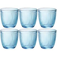 Bormioli Rocco Drinkglazen - 6x - blauw - tumbler glas - 290 ml - waterglazen