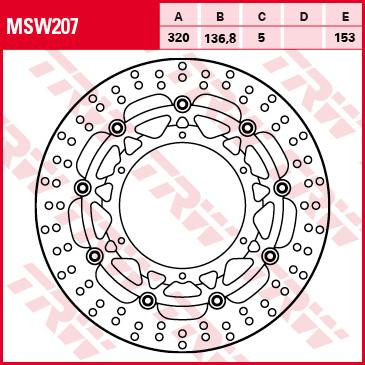 TRW Remschijf, remschijven voor de moto, MSW207