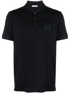 Moncler logo-patch cotton polo shirt - Bleu