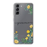 Gele bloemen: Samsung Galaxy S21 Transparant Hoesje