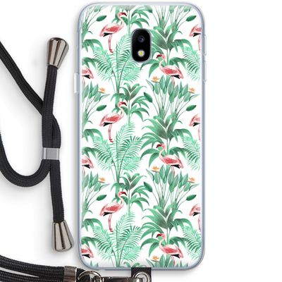 Flamingo bladeren: Samsung Galaxy J3 (2017) Transparant Hoesje met koord