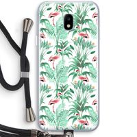 Flamingo bladeren: Samsung Galaxy J3 (2017) Transparant Hoesje met koord