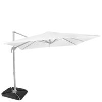 VONROC Premium Zweefparasol Pisogne 300x300cm – Incl. vulbare tegels, kruisvoet & beschermhoes – Vierkante parasol – 360