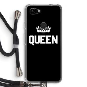 Queen zwart: Pixel 3a Transparant Hoesje met koord