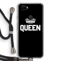 Queen zwart: Pixel 3a Transparant Hoesje met koord