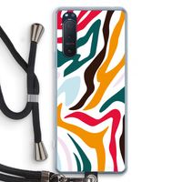 Colored Zebra: Sony Xperia 5 II Transparant Hoesje met koord