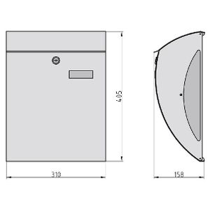 Basi 2170-2002 BK 2000 Brievenbus Staal Wit Sleutelslot