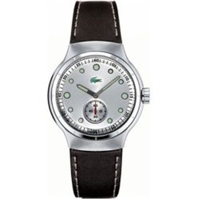 Lacoste horlogeband 2000329 / LC-09-3-14-0025 Leder Zwart 17mm + wit stiksel
