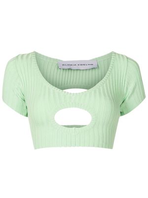 Gloria Coelho haut crop à découpes - Vert