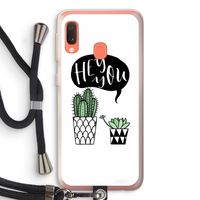Hey you cactus: Samsung Galaxy A20e Transparant Hoesje met koord