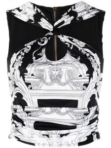 Versace haut Silver Baroque à coupe crop - Noir