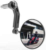 OXFORD spiegel stuureinde "premium aluminium handlebar mirror aluminum black left