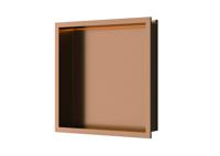 Inbouwnis Luca Sanitair 30x30x6,5cm RVS Geborsteld Koper PVD + LED verlichting