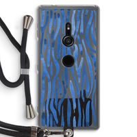 Blauwe nerven: Sony Xperia XZ2 Transparant Hoesje met koord
