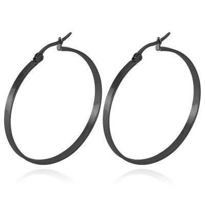 Dames oorringen Cilla Jewels Edelstaal Zwart-30mm