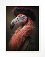 Urban Cotton Wandkleed 'Flamingo' 80 x 110cm in Floating Frame - off white