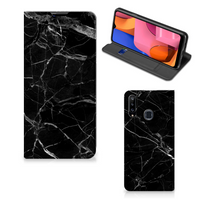 Samsung Galaxy A20s Standcase Marmer Zwart - Origineel Cadeau Vader