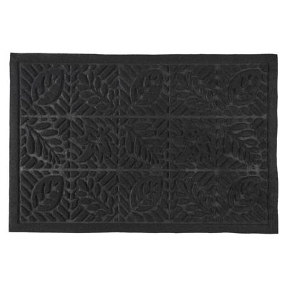 Home deco factory Deurmat - anti slip - kunststof - zwart - 40 x 60 cm - schoonloopmat - met reli?f