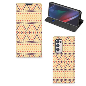 OPPO Find X3 Neo Hoesje met Magneet Aztec Yellow