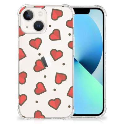 iPhone 13 Doorzichtige Silicone Hoesje Hearts iPhone 13 Doorzichtige Silicone Hoesje Hearts