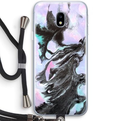 Pastel zwart: Samsung Galaxy J3 (2017) Transparant Hoesje met koord
