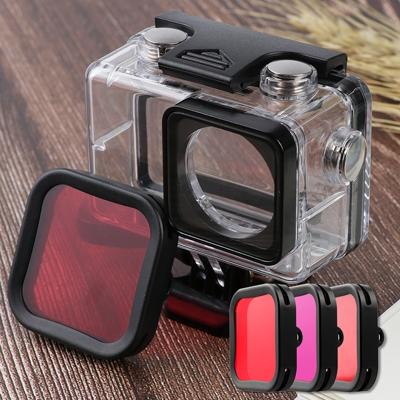 Voor DJI osmo actie onderwater waterdichte behuizing duik koffer kits met roze/rood/paars lens filter