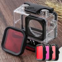 Voor DJI osmo actie onderwater waterdichte behuizing duik koffer kits met roze/rood/paars lens filter