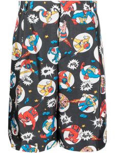 Moschino short en soie à imprimé graphique - Gris