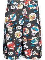 Moschino short en soie à imprimé graphique - Gris