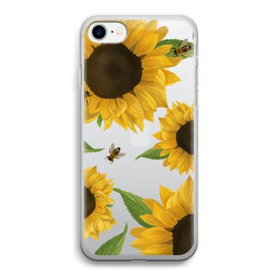 Sunflower and bees: iPhone SE 2020 Transparant Hoesje