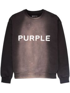 Purple Brand logo-print crew-neck sweatshirt - Noir