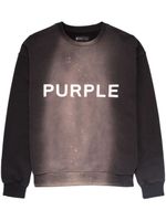 Purple Brand logo-print crew-neck sweatshirt - Noir - thumbnail