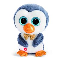 Nici Pinguin Sniffy - pluche knuffel - wit/blauw - 15 cm - thumbnail