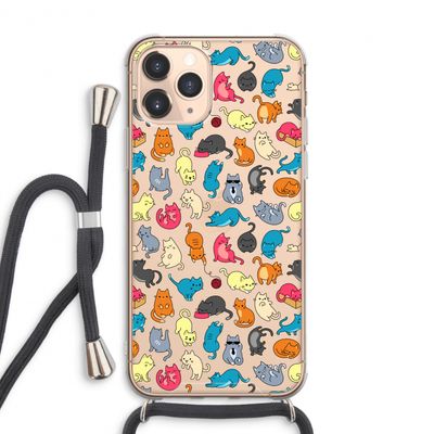 Kleurrijke katten: iPhone 11 Pro Max Transparant Hoesje met koord