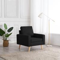 Fauteuil stof zwart - thumbnail