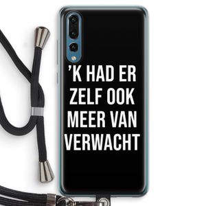 Meer verwacht - Zwart: Huawei P20 Pro Transparant Hoesje met koord