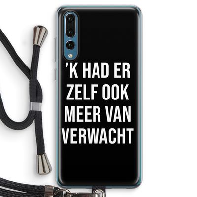 Meer verwacht - Zwart: Huawei P20 Pro Transparant Hoesje met koord