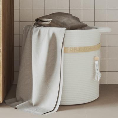 VidaXL Opbergmand ø 38x36 cm katoen wit