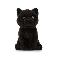 Pluche zwarte Bombay kat/poes knuffel 16 cm speelgoed - thumbnail