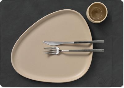 LIND DNA Placemats Nupo - Leer - Black - 45 x 35 cm - 2 Stuks
