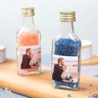 Mini flesjes met ronde sticker - set van 12