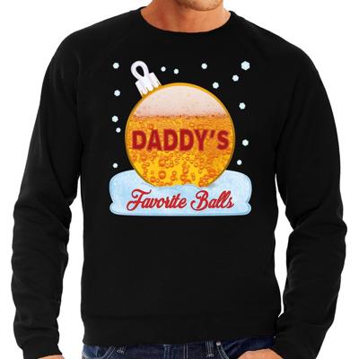 Foute Kerst trui sweater - Daddy his favorite balls - bier / biertje - drank - zwart - voor heren Foute Kerst trui sweater - Daddy his favorite balls - bier / biertje - drank - zwart - voor heren