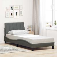 Bedframe zonder matras "Hanko" 80x200 cm stof donkergrijs