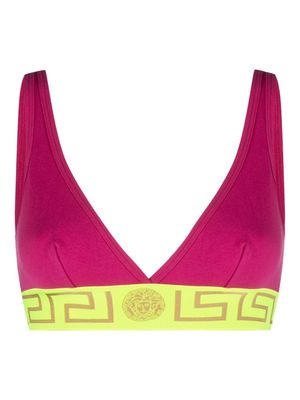 Versace soutien-gorge à imprimé Greca - Rose