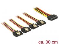 DeLOCK 60157 SATA-kabel 0,3 m SATA 15-pin 4 x SATA 15-pins Meerkleurig - thumbnail