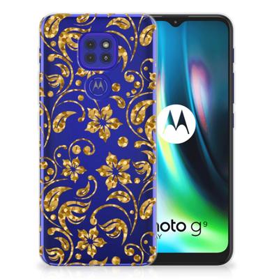 Motorola Moto G9 Play | E7 Plus | TPU Case | Gouden Bloemen Motorola Moto G9 Play | E7 Plus | TPU Case | Gouden Bloemen