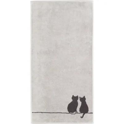 Cawö Cawö Cute Cats 6263 Badlaken 80x150 platin/basalt