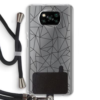 Geometrische lijnen zwart: Xiaomi Poco X3 Pro Transparant Hoesje met koord