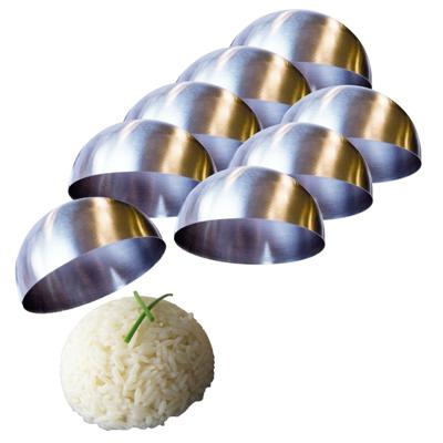 Amuse cloche/garneer vorm - 8x stuks - RVS - D8 x H4 cm - hapjes stolp