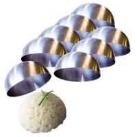 Amuse cloche/garneer vorm - 8x stuks - RVS - D8 x H4 cm - hapjes stolp